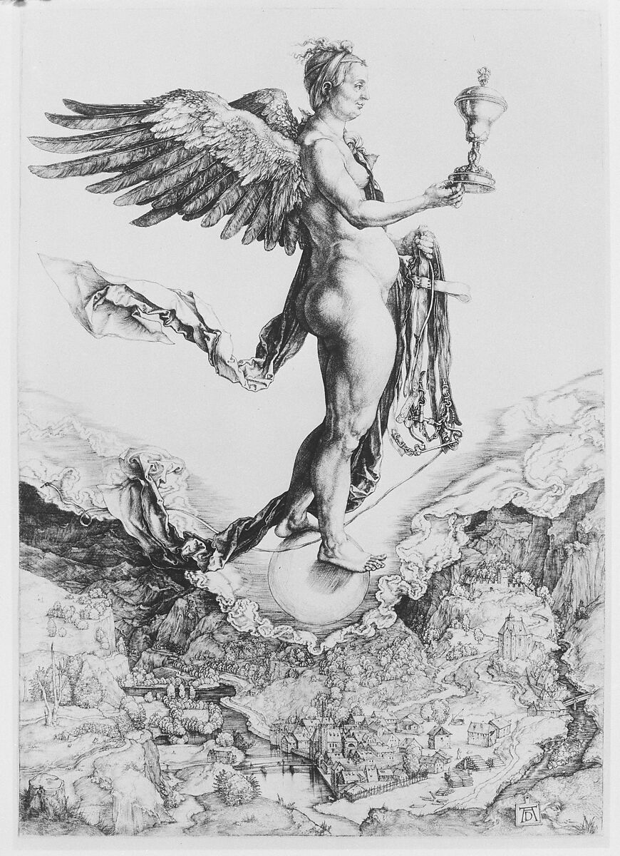 Nemesis (The Great Fortune), Albrecht Dürer (German, Nuremberg 1471–1528 Nuremberg), Engraving