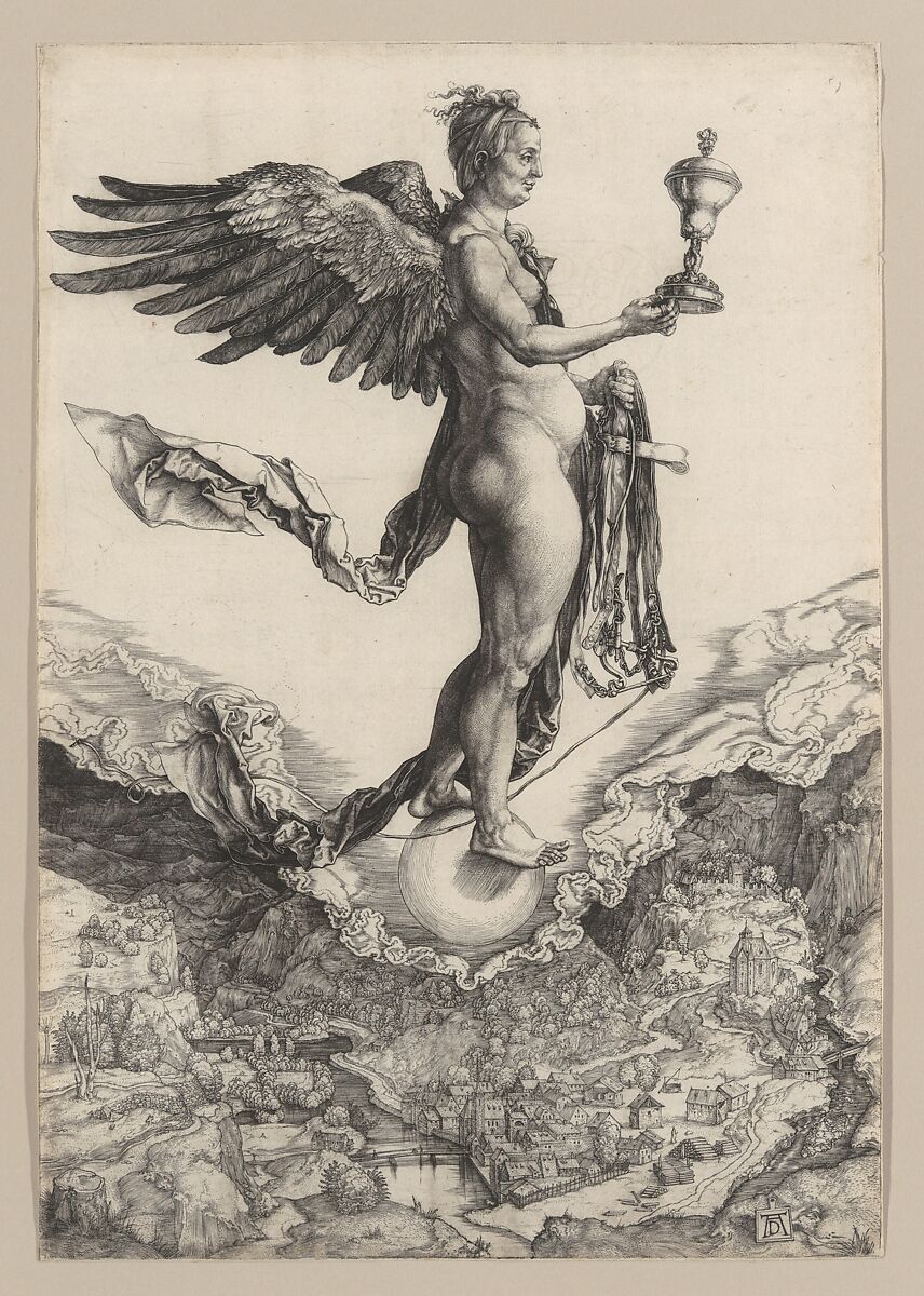 Nemesis (The Great Fortune), Albrecht Dürer (German, Nuremberg 1471–1528 Nuremberg), Engraving