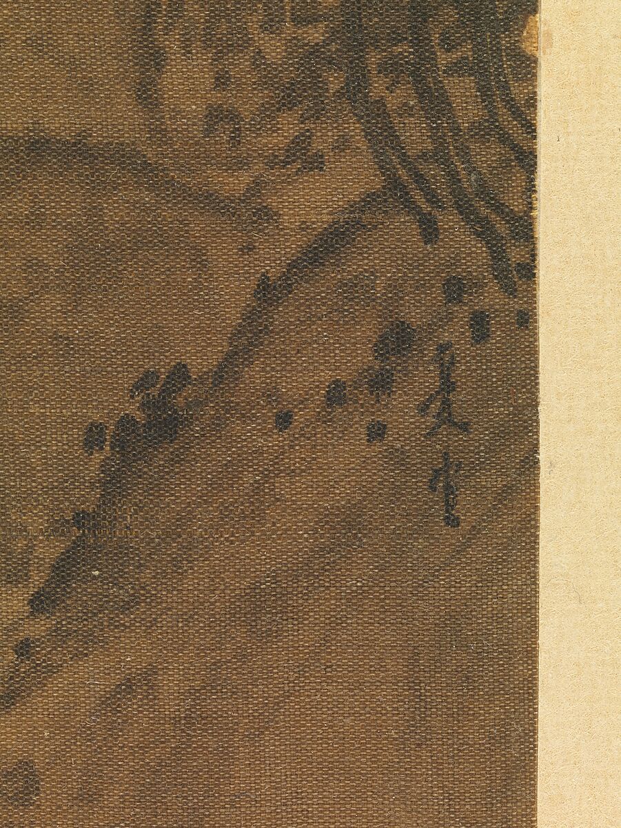 Mountain Market, Clearing Mist, Xia Gui (Chinese, active ca. 1195–1230), Album leaf; ink on silk  , China