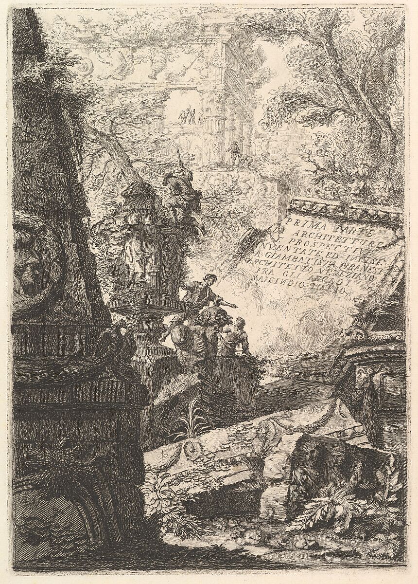 Frontispiece from "Prima Parte di Architetture, e Prospettive", Giovanni Battista Piranesi (Italian, Mogliano Veneto 1720–1778 Rome), Etching 