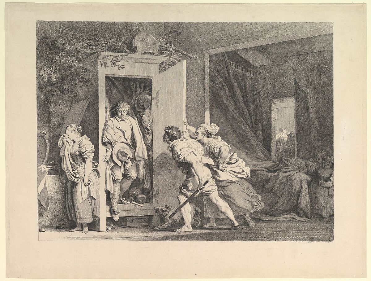 The Armoire, Jean Honoré Fragonard (French, Grasse 1732–1806 Paris), Etching, first state of four 