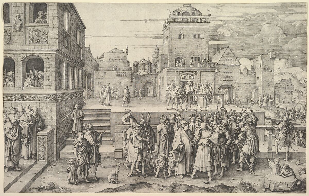 Ecce Homo, Lucas van Leyden  Netherlandish, Engraving; first state