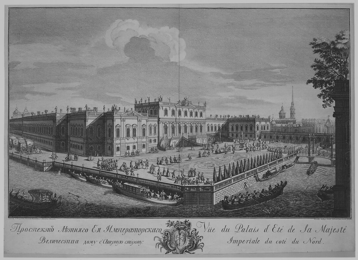 View of the Summer Palace, Giuseppe Valeriani (Italian, Rome 1708–1762 Saint Petersburg), Engraving 