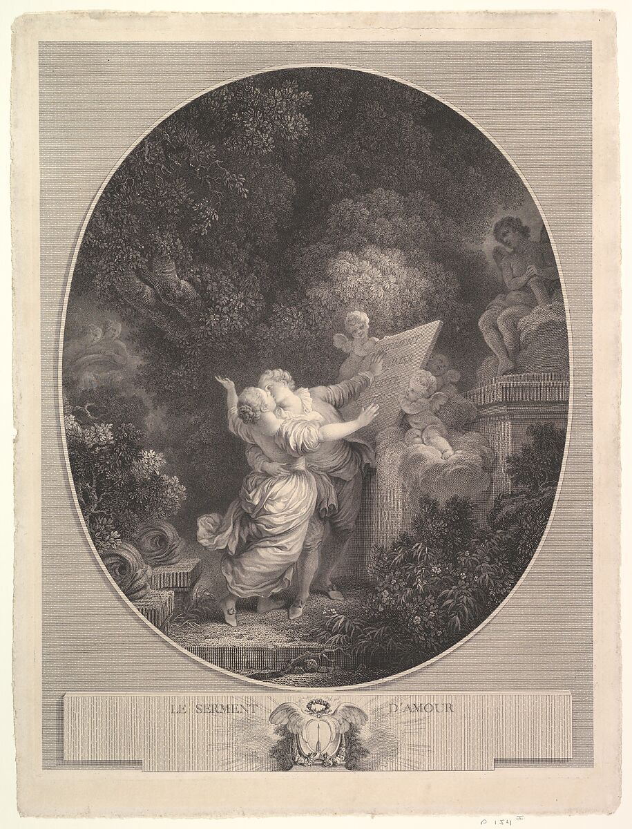 The Pledge of Love, Engraved by Jean Mathieu (French, 1732–1806), Etching and engraving; second state of three 
