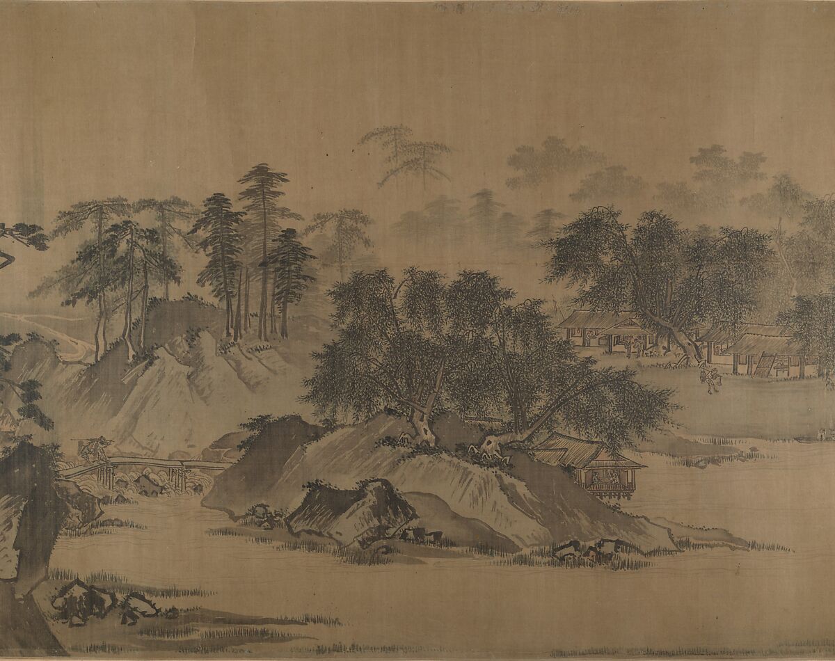 First half of Ten Thousand Li of the Yangzi River, Unidentified artist  , fake signature of Xia Gui (active ca. 1195–1230), Handscroll; ink and color on silk, China