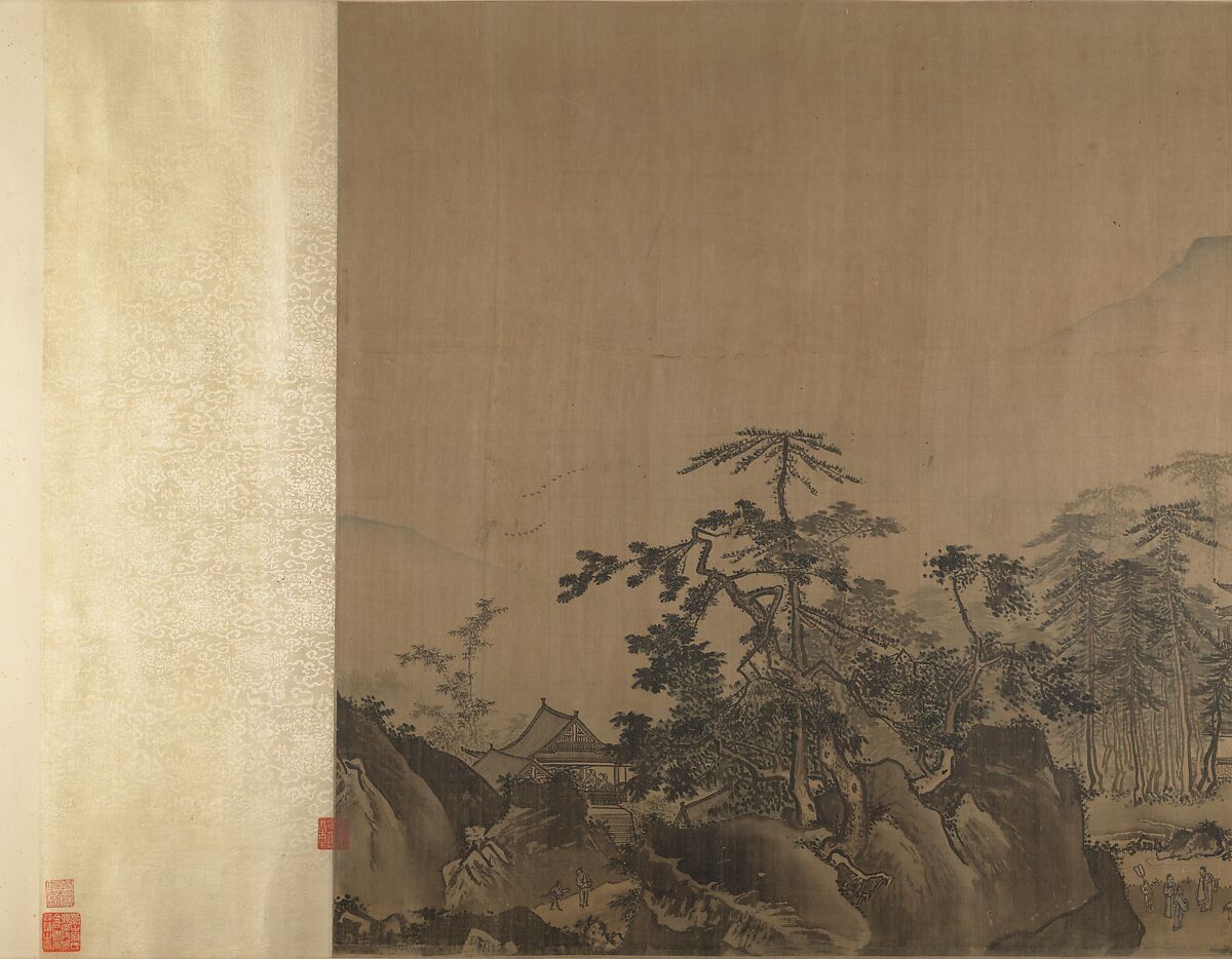 First half of Ten Thousand Li of the Yangzi River, Unidentified artist  , fake signature of Xia Gui (active ca. 1195–1230), Handscroll; ink and color on silk, China