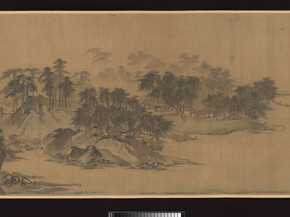 First half of Ten Thousand Li of the Yangzi River, Unidentified artist  , fake signature of Xia Gui (active ca. 1195–1230), Handscroll; ink and color on silk, China