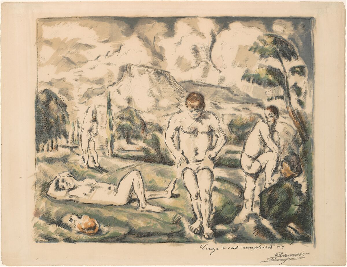 The Large Bathers (Les Baigneurs), Paul Cézanne (French, Aix-en-Provence 1839–1906 Aix-en-Provence), Color lithograph 