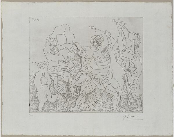 Bacchanal with a Child Playing Cymbals, Pablo Picasso (Spanish, Malaga 1881–1973 Mougins, France), Etching 