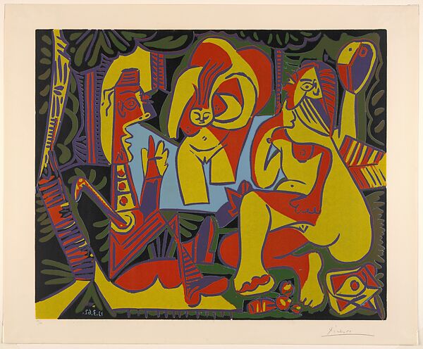 Le déjeuner sur l'herbe, after Manet I, Pablo Picasso (Spanish, Malaga 1881–1973 Mougins, France), Linoleum cut 
