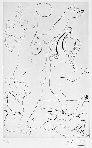 Game on the Beach, Pablo Picasso (Spanish, Malaga 1881–1973 Mougins, France), Drypoint