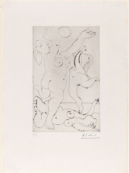 Game on the Beach, Pablo Picasso (Spanish, Malaga 1881–1973 Mougins, France), Drypoint 