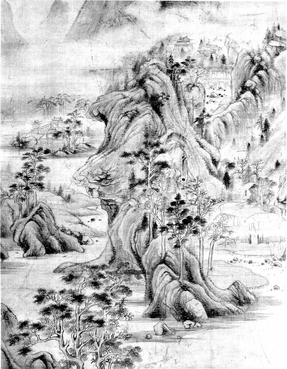 Landscape, Attributed to Zhao Zuo (Chinese, ca. 1570–after 1630), Hanging scroll; ink on silk, China