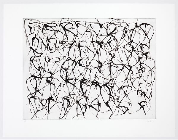 Cold Mountain Series, Zen Study 5 (Early State), Brice Marden (American, born Bronxville, New York, 1938–2023 Tivoli, New York), Etching with sugarlift aquatint 