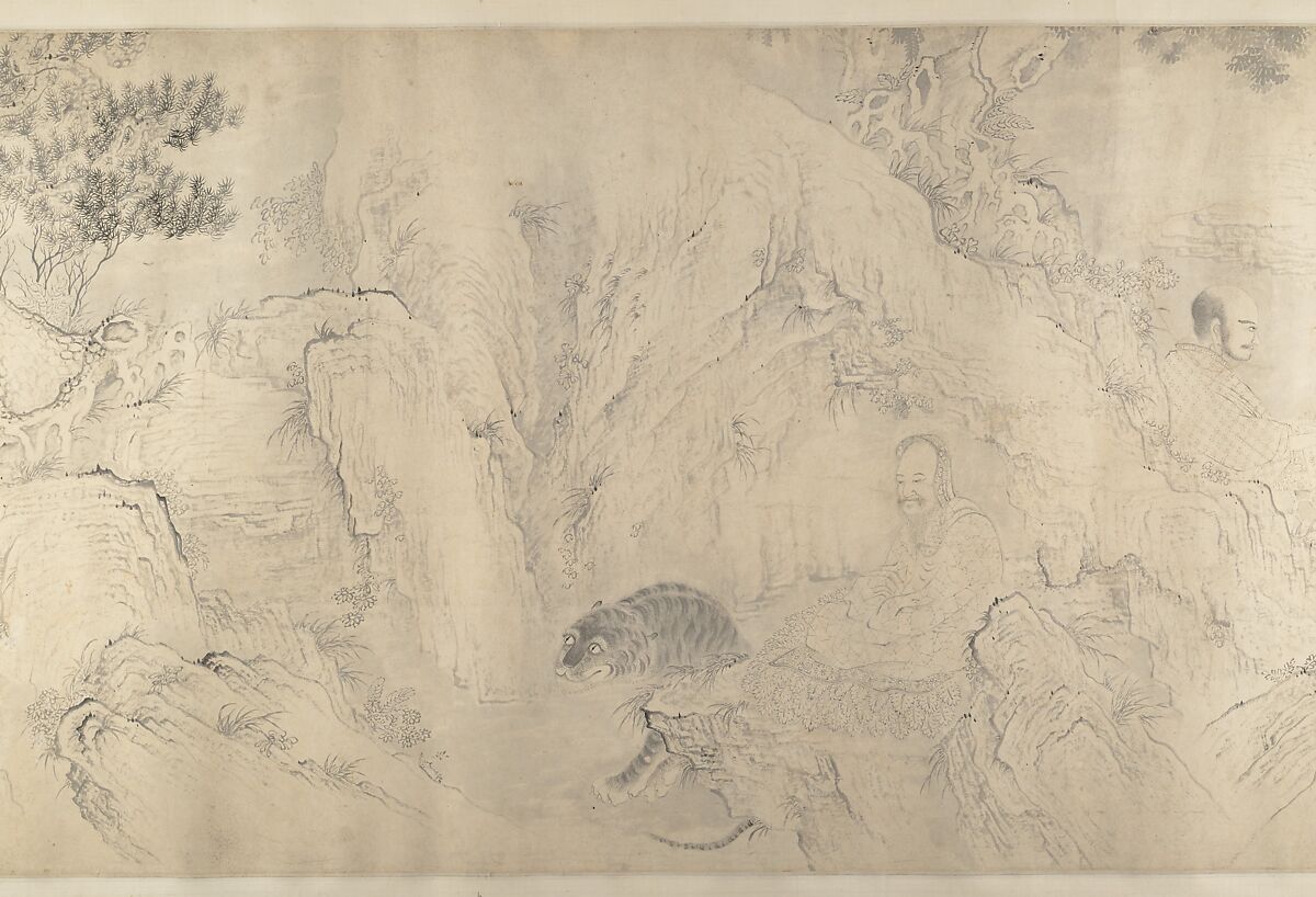 (Copy after) The Sixteen Luohans, In the Style of Shitao (Zhu Ruoji) (Chinese, 1642–1707), Handscroll; ink on paper, China