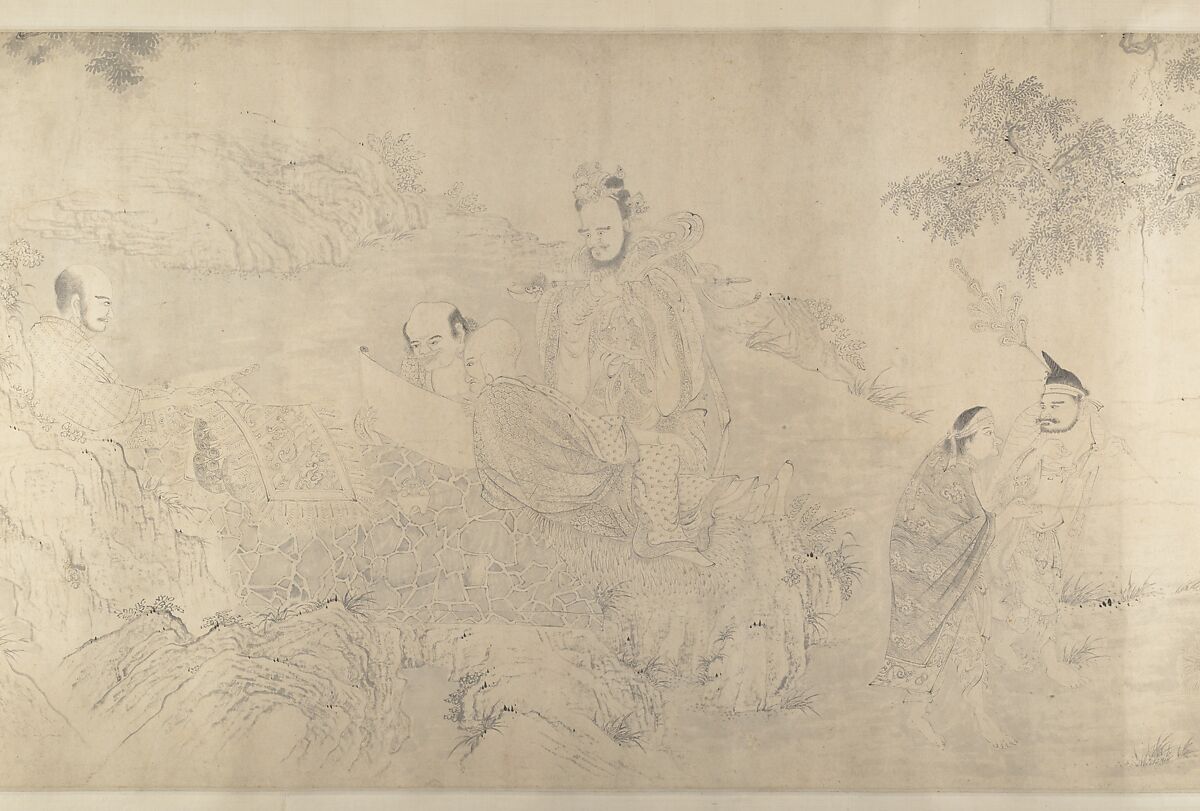 (Copy after) The Sixteen Luohans, In the Style of Shitao (Zhu Ruoji) (Chinese, 1642–1707), Handscroll; ink on paper, China