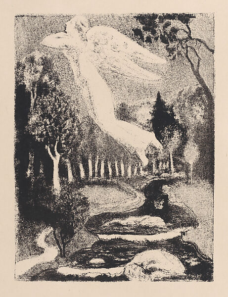 Angel in Landscape, Maurice Denis (French, Granville 1870–1943 Saint-Germain-en-Laye), Lithograph 