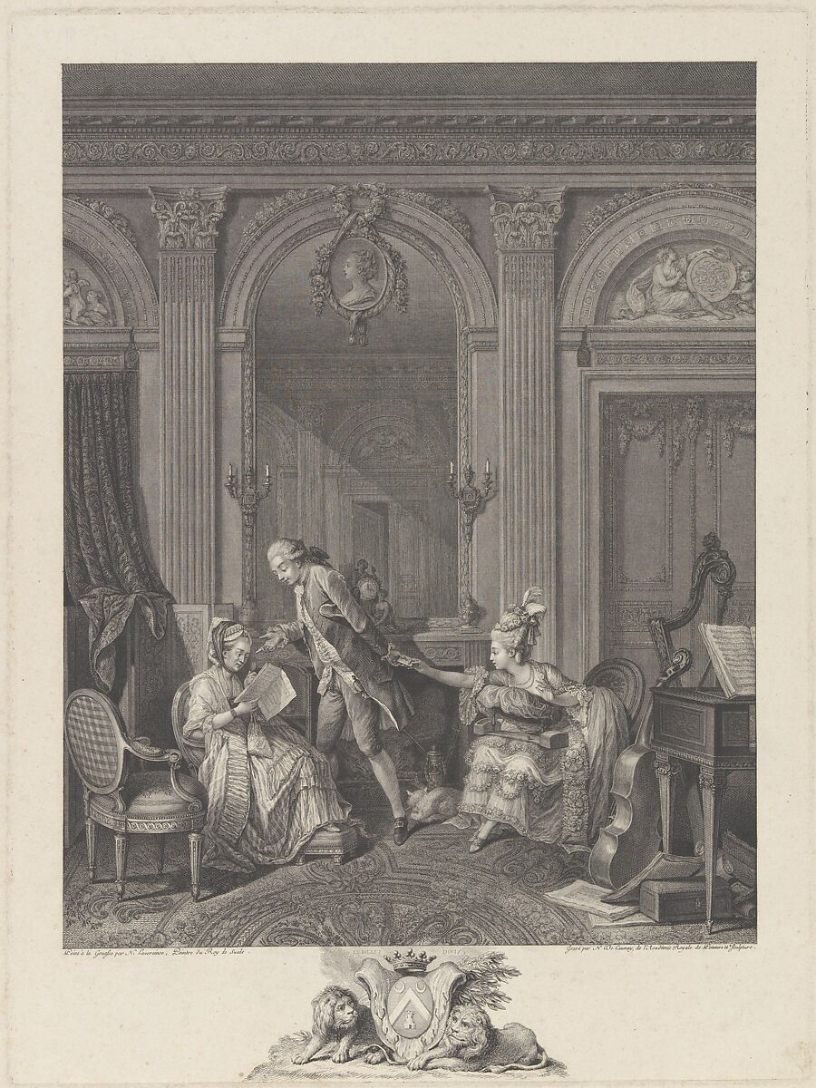 Le Billet doux, Nicolas de Launay (French, Paris 1739–1792), Etching and engraving 