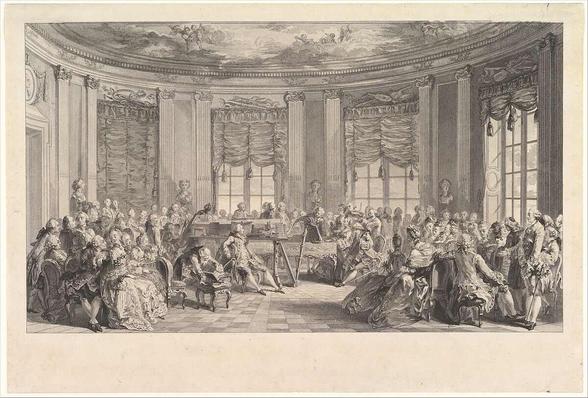 The Concert, Antoine Jean Duclos (French, Paris 1742–1795 Paris), Etching and engraving; first state of three (Bocher) 