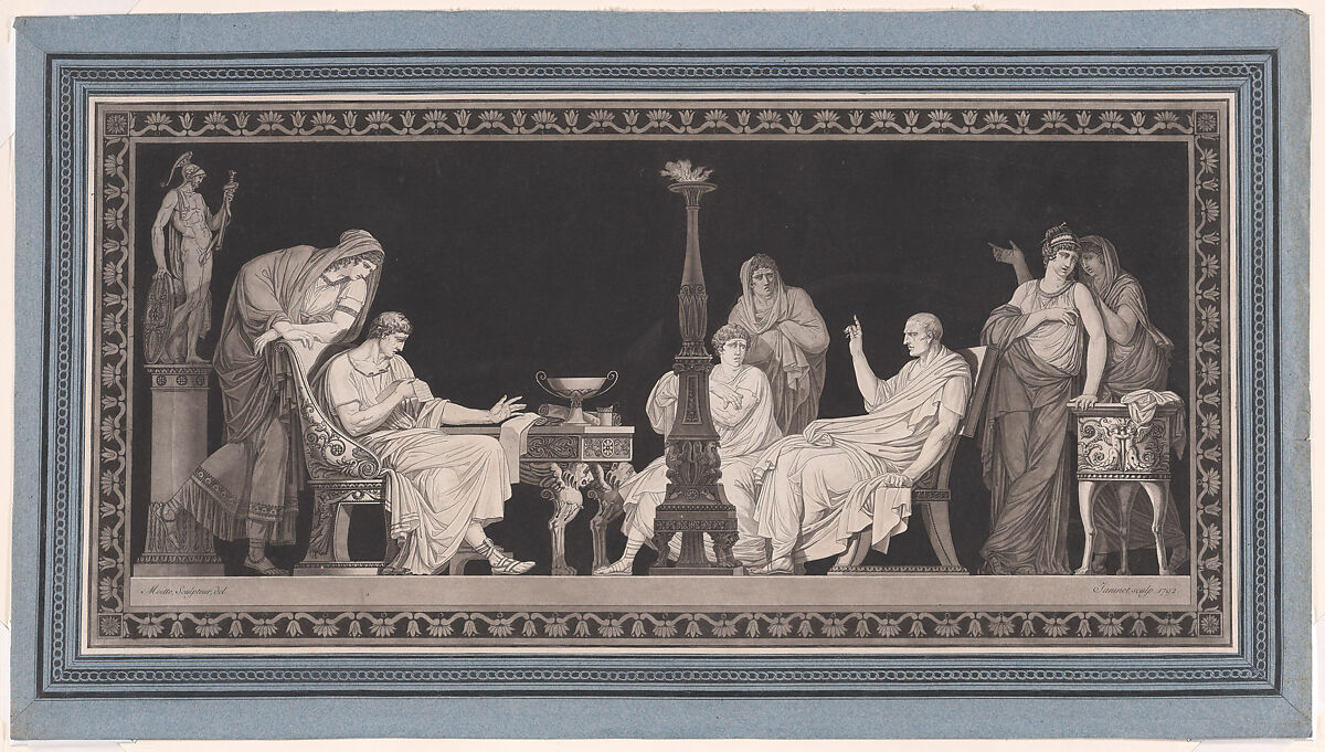 The Discovery of the Catilinarian Conspiracy, Jean François Janinet (French, Paris 1752–1814 Paris), Etching and roulette 