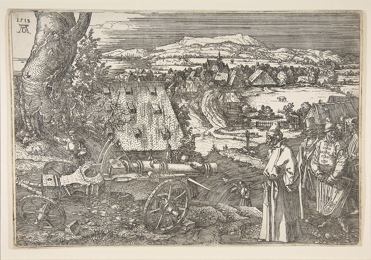 Landscape with a Cannon, Albrecht Dürer (German, Nuremberg 1471–1528 Nuremberg), Etching; state i/iii 