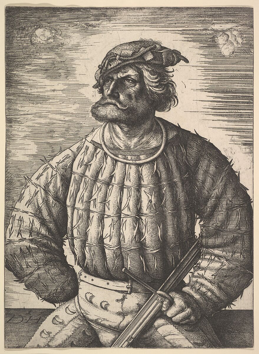 Portrait of Kunz  von der Rosen, Daniel Hopfer (German, Kaufbeuren 1471–1536 Augsburg), Etching; second state of six 