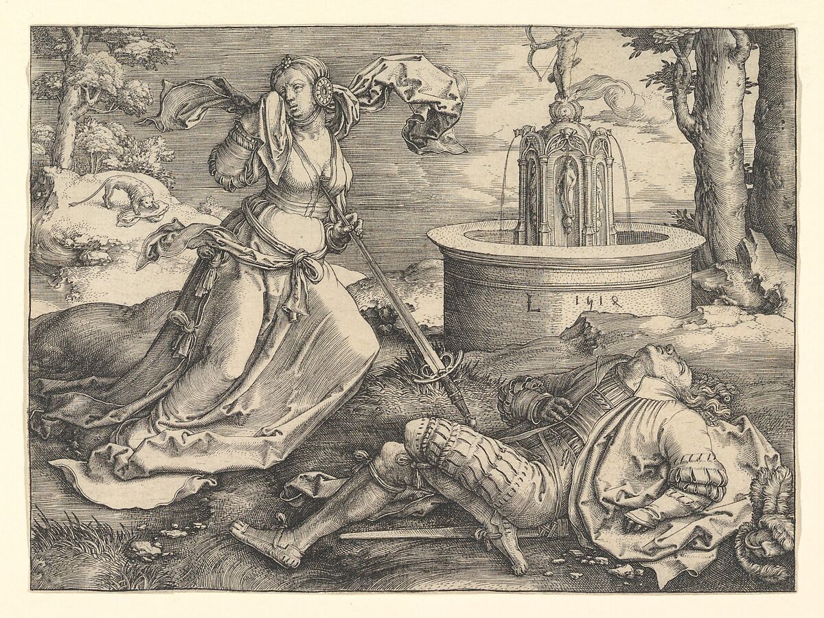 Pyramus and Thisbe, Lucas van Leyden (Netherlandish, Leiden ca. 1494–1533 Leiden), Engraving 