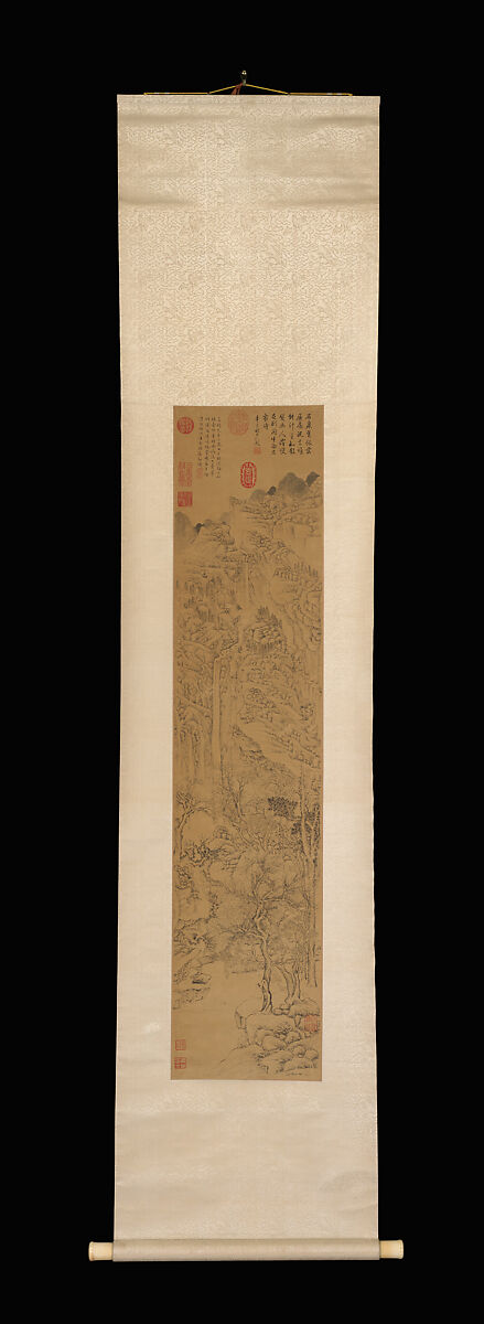 Recluse gazing at a waterfall, Ju Jie (Chinese, active ca. 1531–1585), Hanging scroll; ink on paper, China