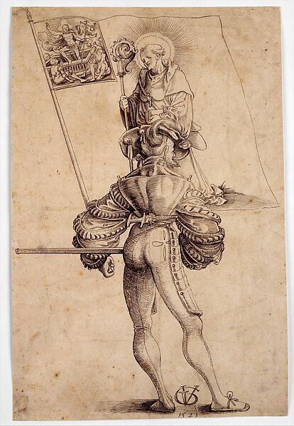 The Bearer of the Banner of the Canton Glarus, Urs Graf (Swiss, Solothurn ca. 1485–1529/30 Basel), Pen and brown ink