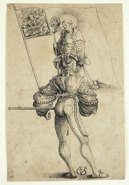 The Bearer of the Banner of the Canton Glarus, Urs Graf (Swiss, Solothurn ca. 1485–1529/30 Basel), Pen and brown ink