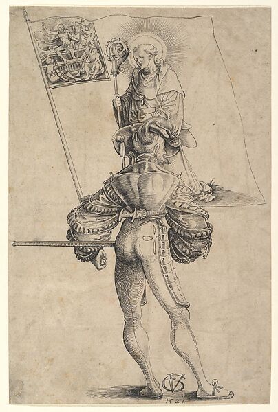 The Bearer of the Banner of the Canton Glarus, Urs Graf (Swiss, Solothurn ca. 1485–1529/30 Basel), Pen and brown ink 