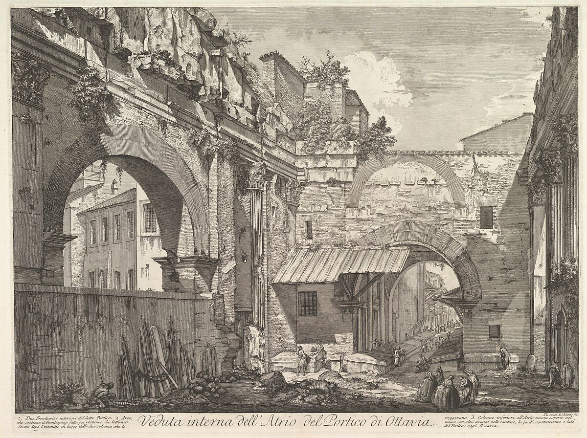 Veduta interna dell'Atrio del Portico di Ottavia (Internal View of the Atrium of the Portico of Octavia), in: 'Vedute di Roma' (Views of Rome)