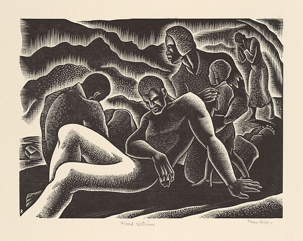 Flood Victims, Donato Rico  American, Wood engraving