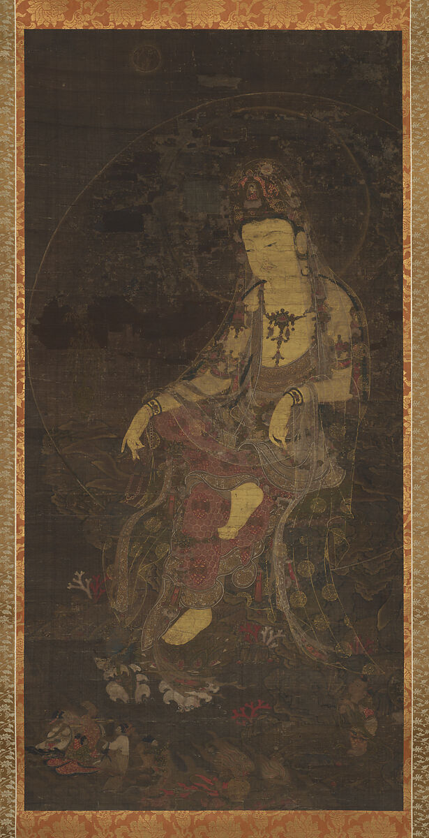 Water-moon Avalokiteshvara

, Unidentified artist, Hanging scroll; ink and color on silk, Korea