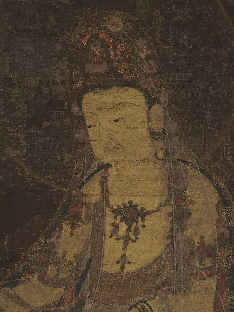 Water-moon Avalokiteshvara, Unidentified artist, Hanging scroll; ink and color on silk, Korea