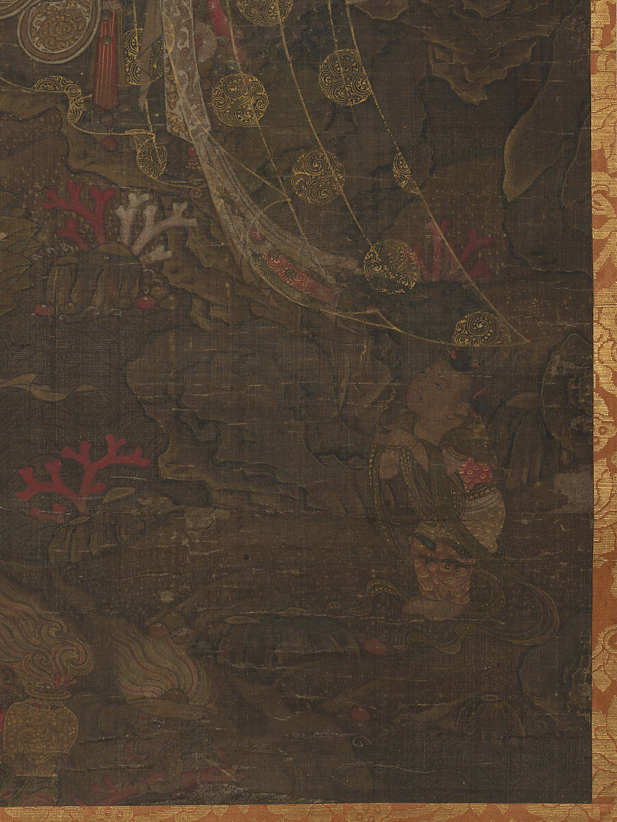 Water-moon Avalokiteshvara, Unidentified artist, Hanging scroll; ink and color on silk, Korea