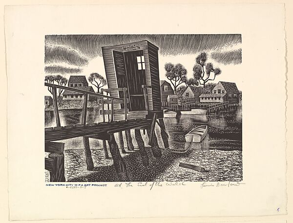 At the End of the Walk, Lou Barlow (American, 1908–2011), Wood engraving 