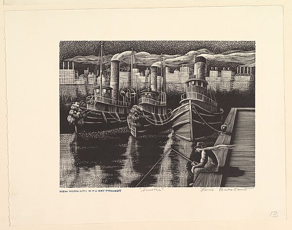 Smoke, Lou Barlow (American, 1908–2011), Wood engraving 