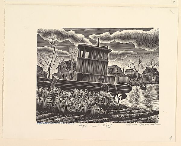 High and Dry, Lou Barlow (American, 1908–2011), Wood engraving 
