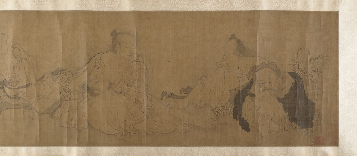 Immortals and Sages, Unidentified artist, Handscroll; ink on silk, China