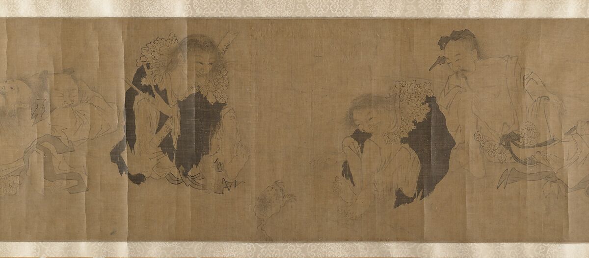 Immortals and Sages, Unidentified artist, Handscroll; ink on silk, China