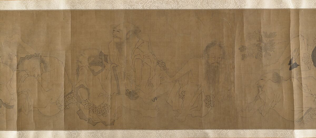 Immortals and Sages, Unidentified artist, Handscroll; ink on silk, China