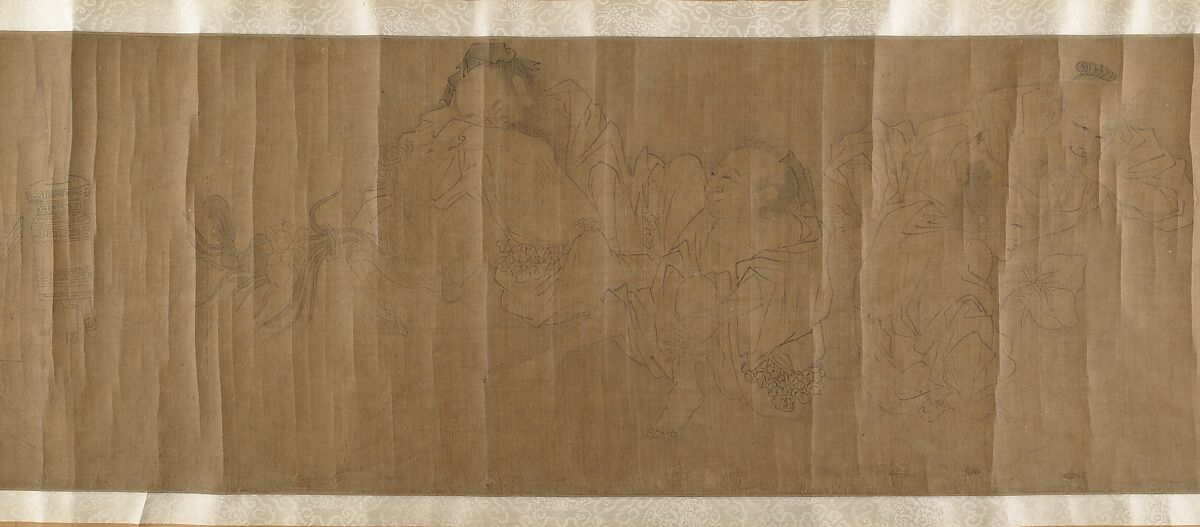 Immortals and Sages, Unidentified artist, Handscroll; ink on silk, China