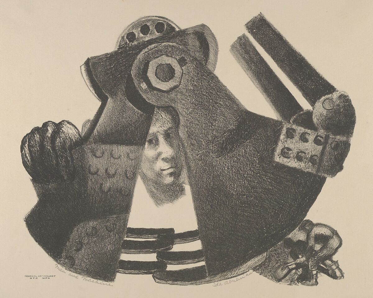 Man and Machine, Ida York Abelman (American, New York 1910–2002), Lithograph 