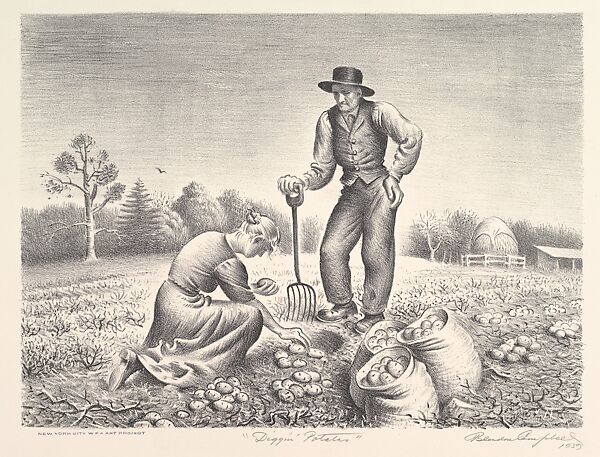 Diggin' Potatoes, Blendon Reed Campbell (American, St. Louis, Missouri 1872–1969 Brandenton, Florida), Lithograph 