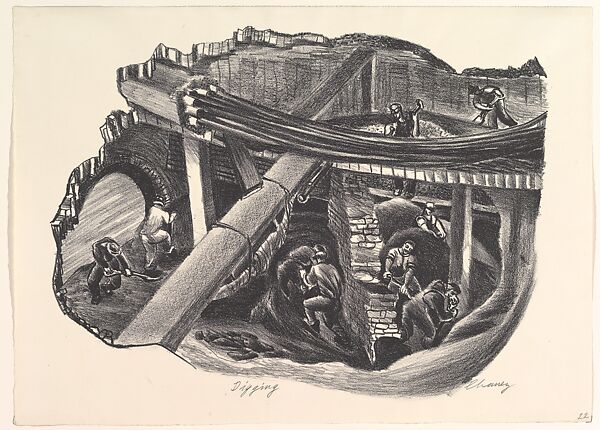 Digging, Ruth Chaney (American, Kansas City, Missouri 1908–1973), Lithograph 