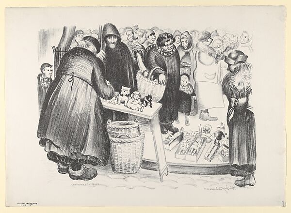 Christmas in Paris, Mabel Dwight (American, Cincinnati, Ohio 1876–1955 Sellersville, Pennsylvania), Lithograph 