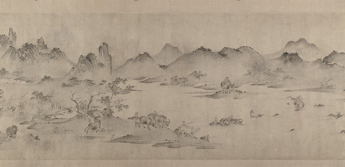 One hundred water buffalo, Unidentified artist Chinese, 13th century, Handscroll; ink on paper, China