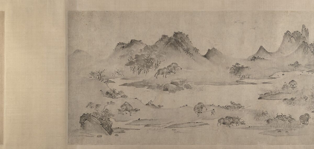 One hundred water buffalo, Unidentified artist Chinese, 13th century, Handscroll; ink on paper, China