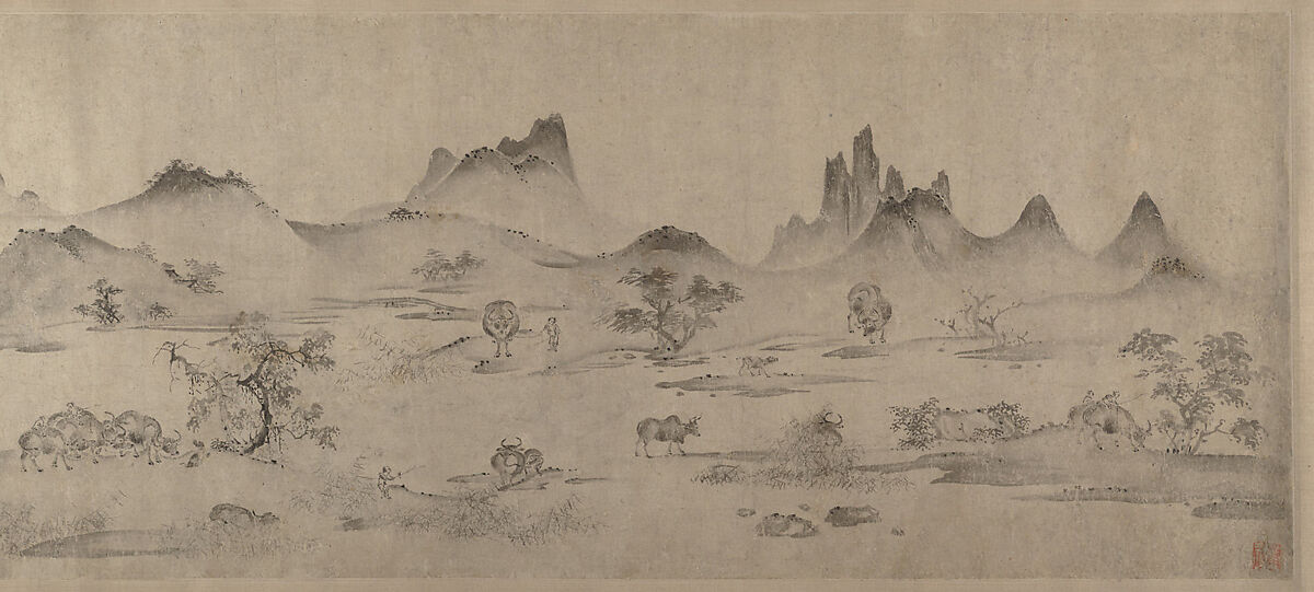 One hundred water buffalo, Unidentified artist Chinese, 13th century, Handscroll; ink on paper, China 